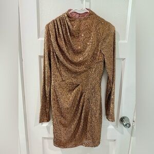 Elegant Rose Gold Sequin Dress